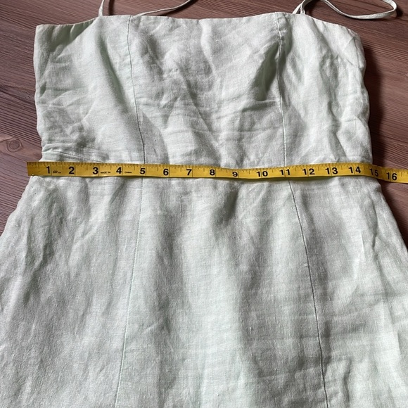 & Other Stories Linen Flounced Hem Mini Dress Mint Green Size 8 (Euro 38) Spring - Picture 11 of 15